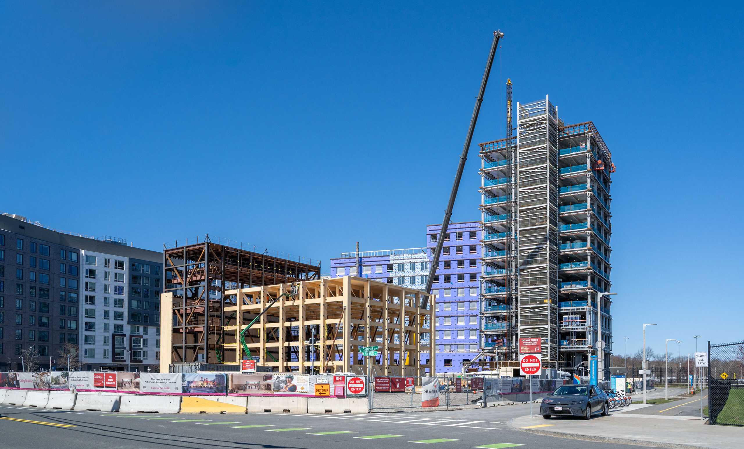 Construction site seen from across the street.