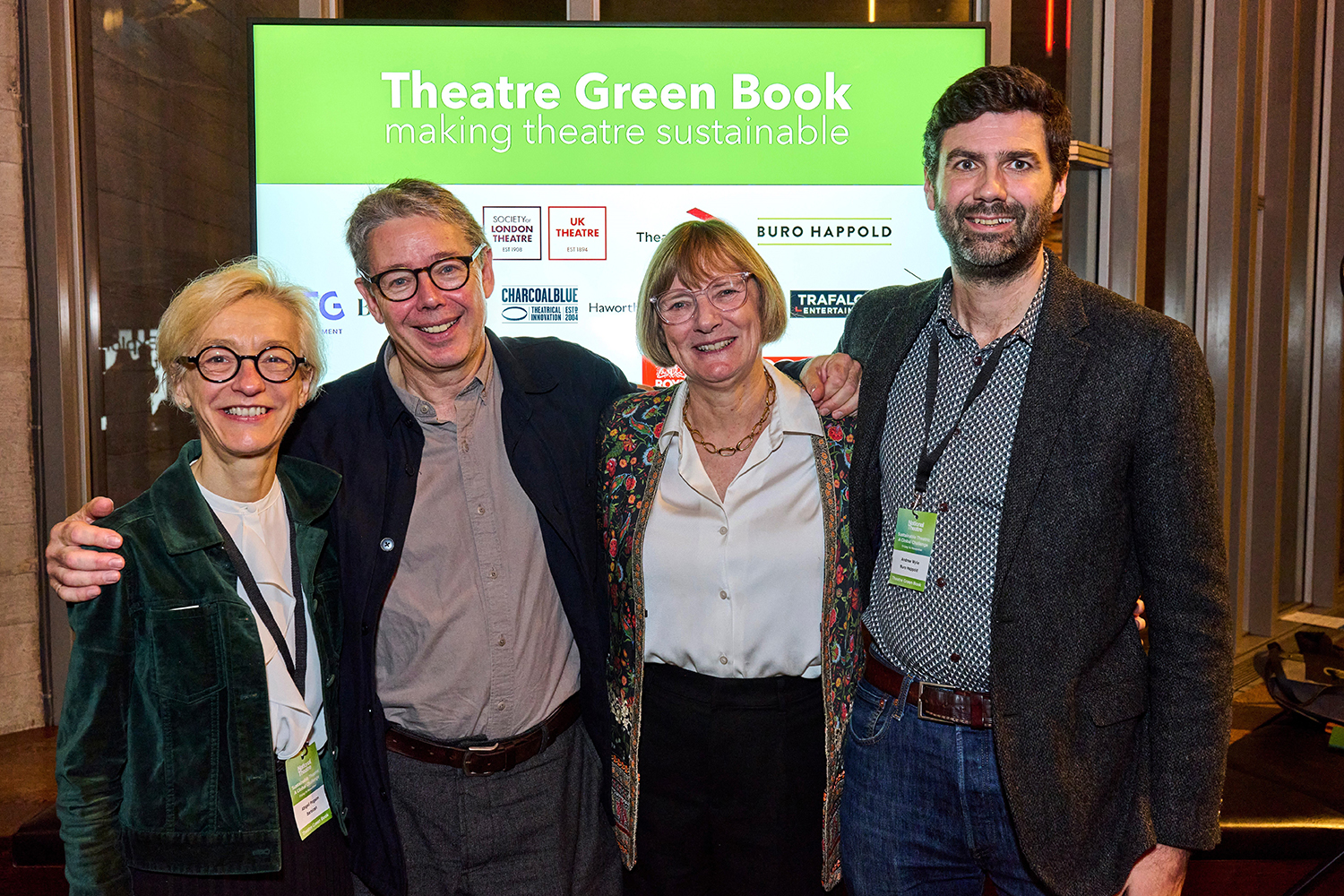 Abigail Pogson, Paddy Dillon, Lisa Burger and Andrew Wylie pose in front of a screen reading 