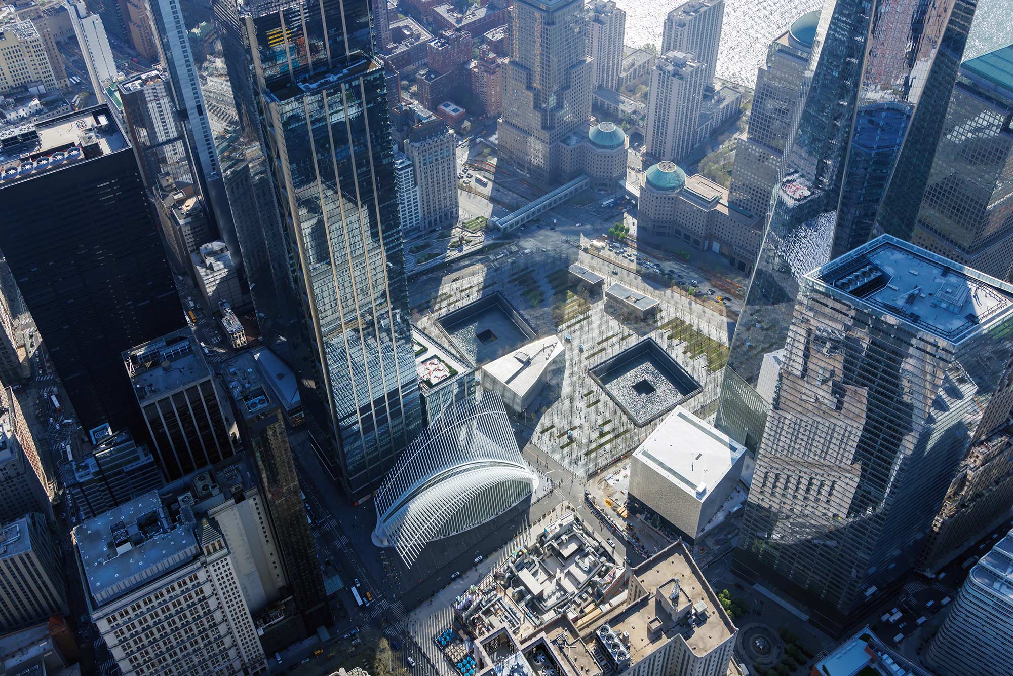 PAC NYC and lower Manhattan aerial view