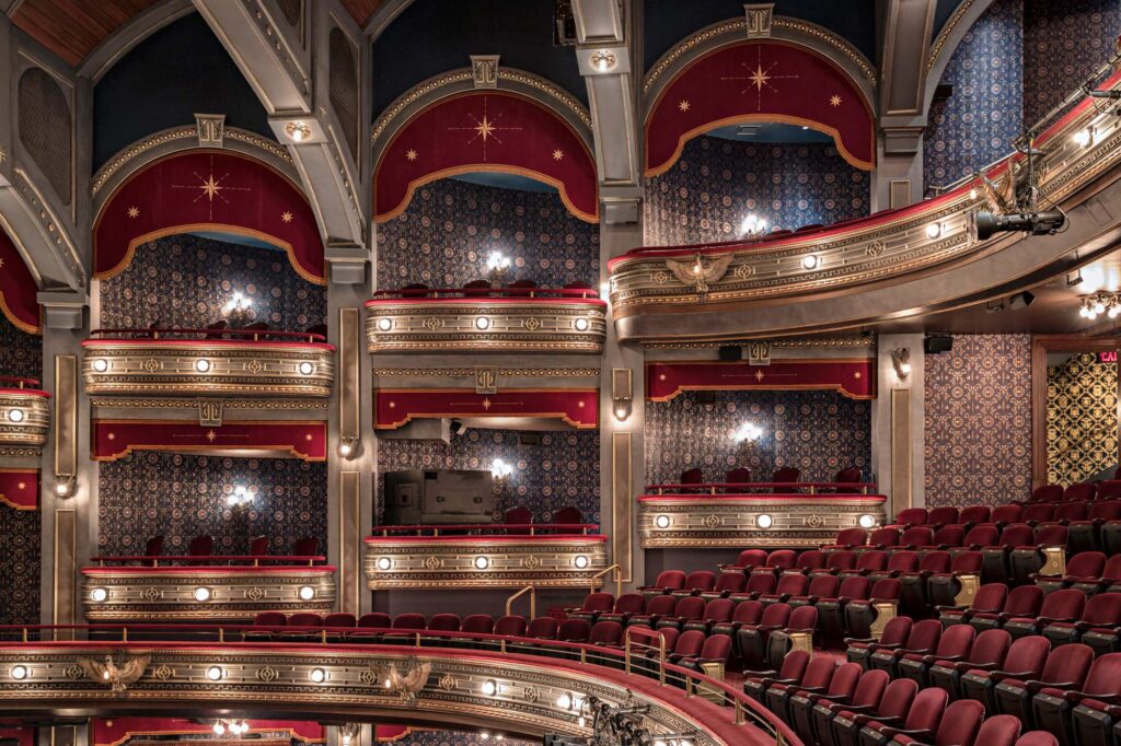 View of the balcony seating boxes.