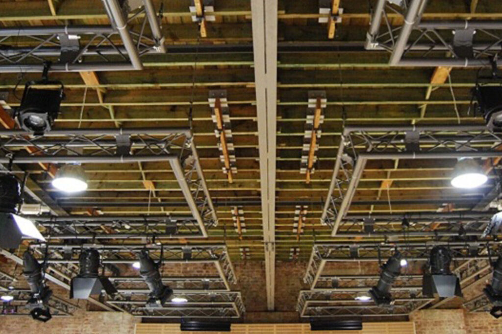 Equipment affixed to the ceiling.