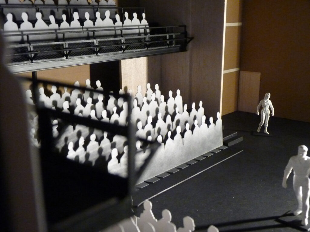 A diorama of the audience seating.