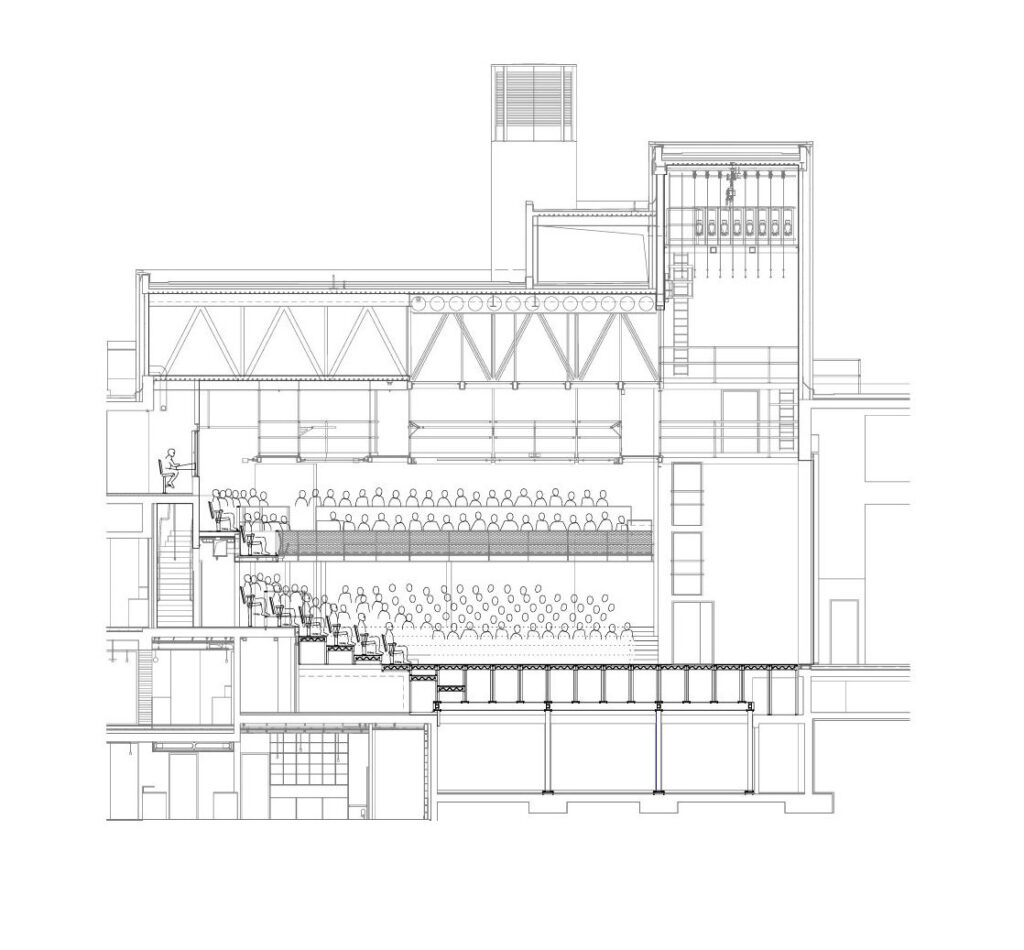 Section drawing of Everyman Theatre auditorium.