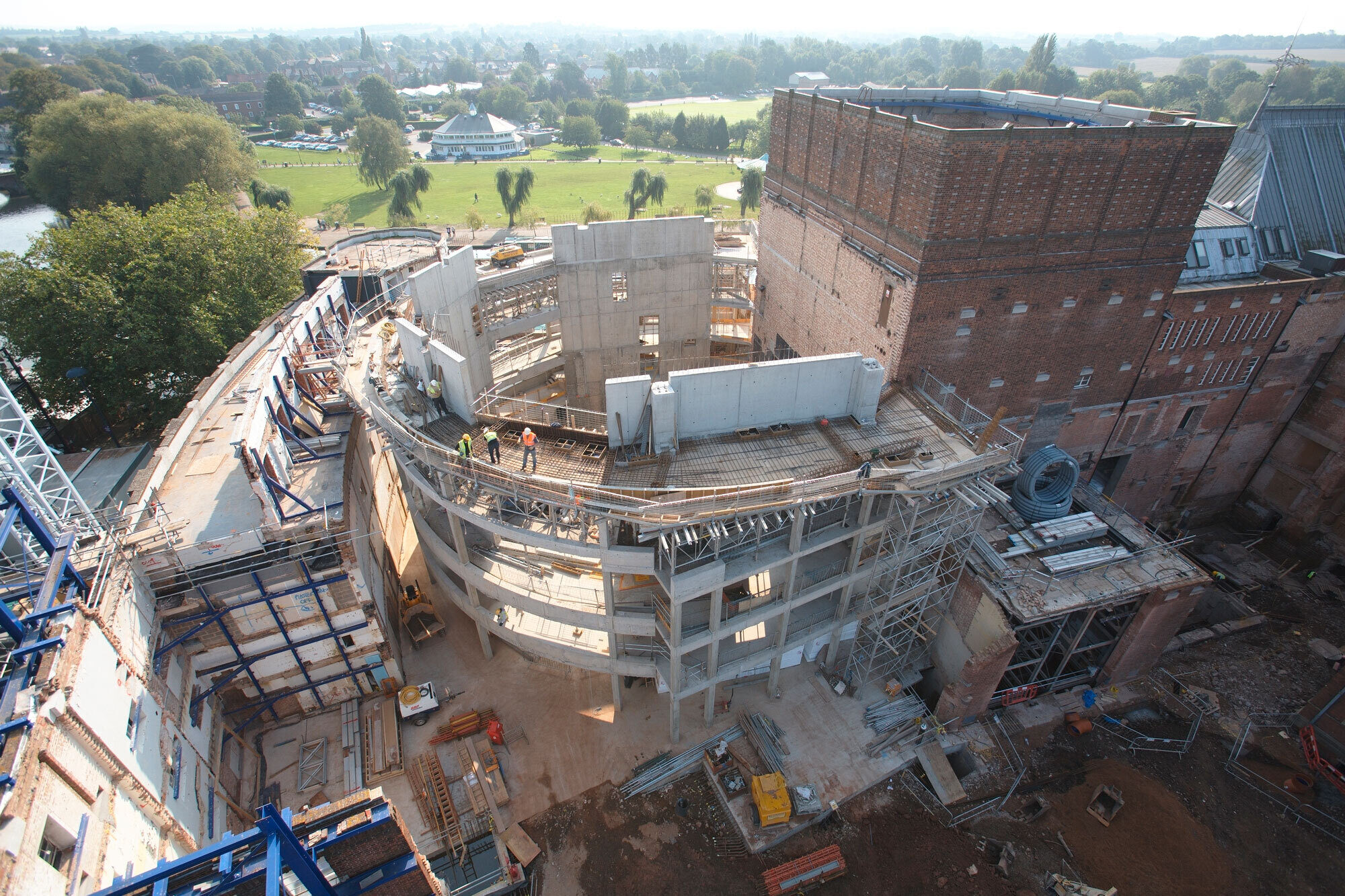 The theatre under construction seen from above.