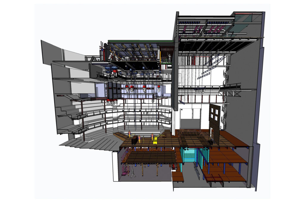 Cross section drawing of the theatre.