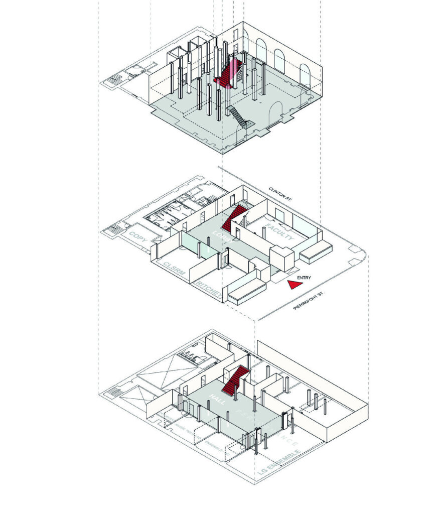 A diagram showing three levels of the Saint Ann's School.