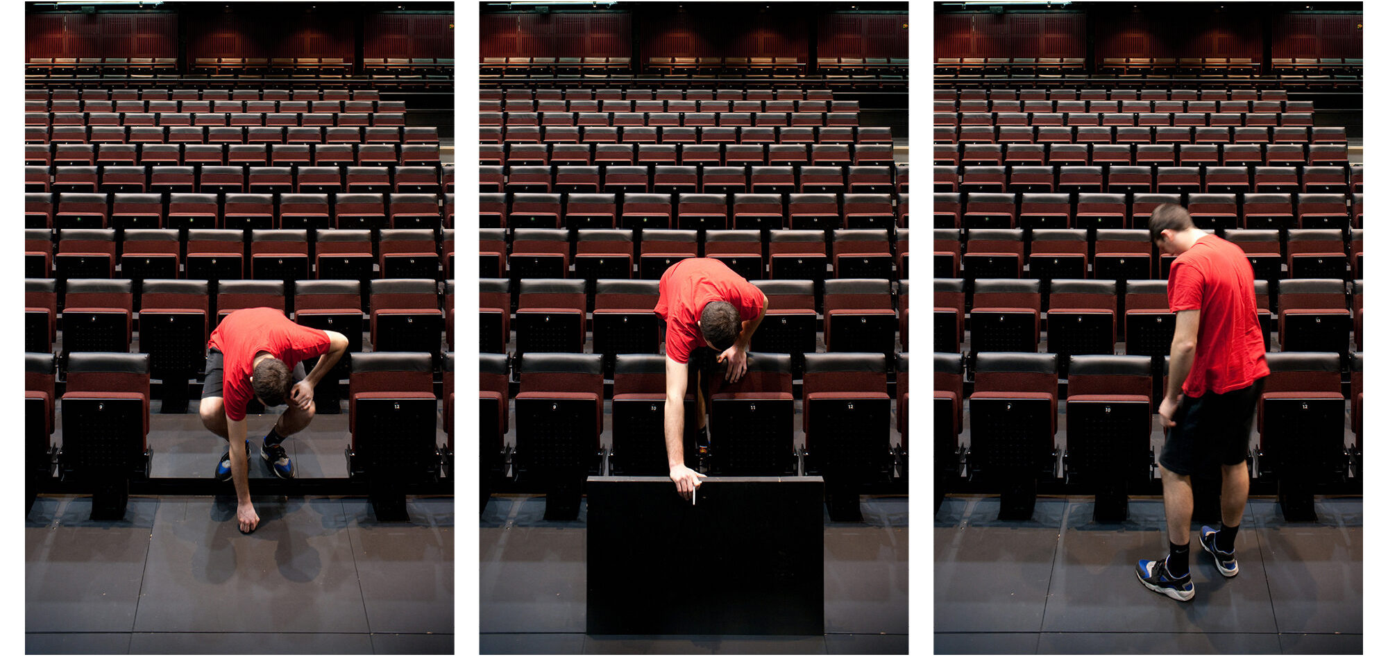 Demonstration of the bespoke seat folding mechanism.