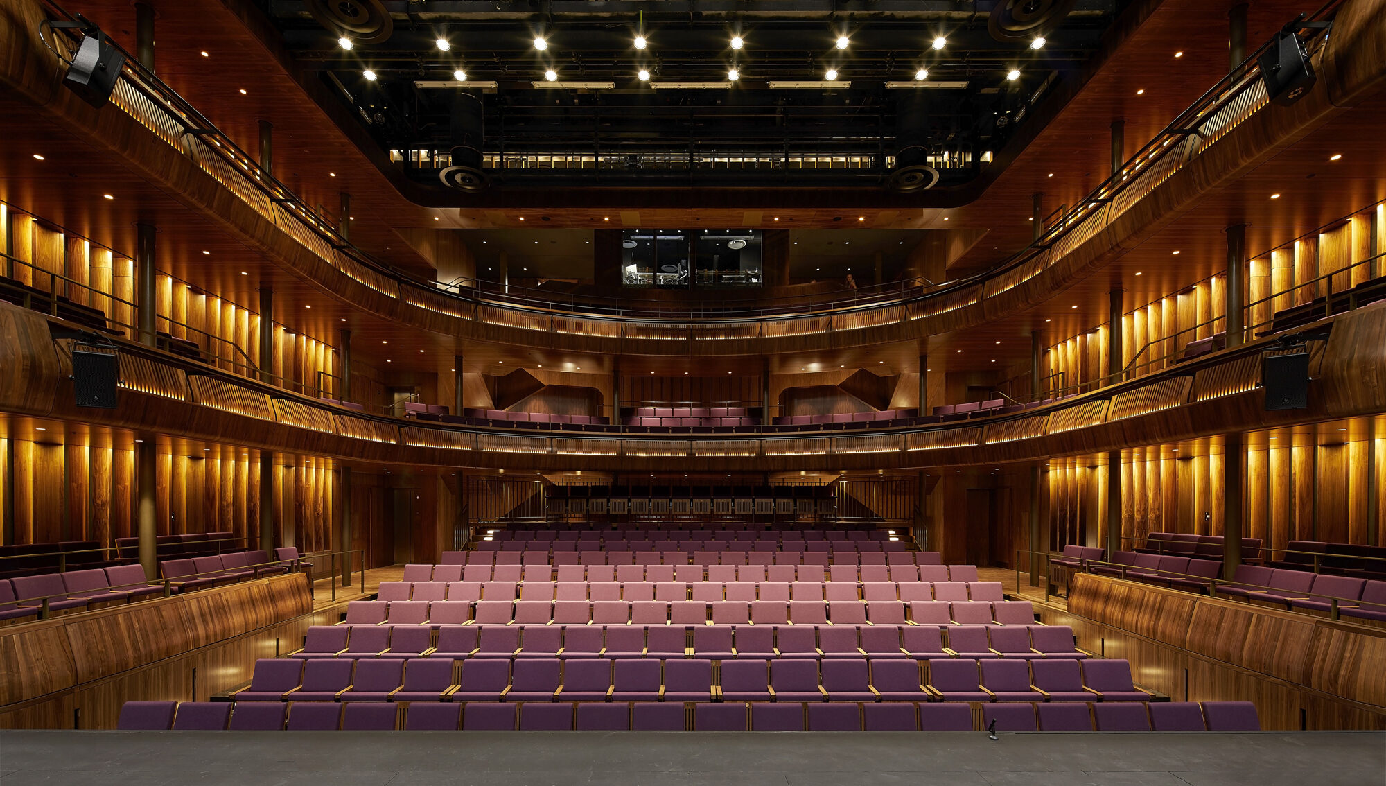 View of all three seating areas from the stage