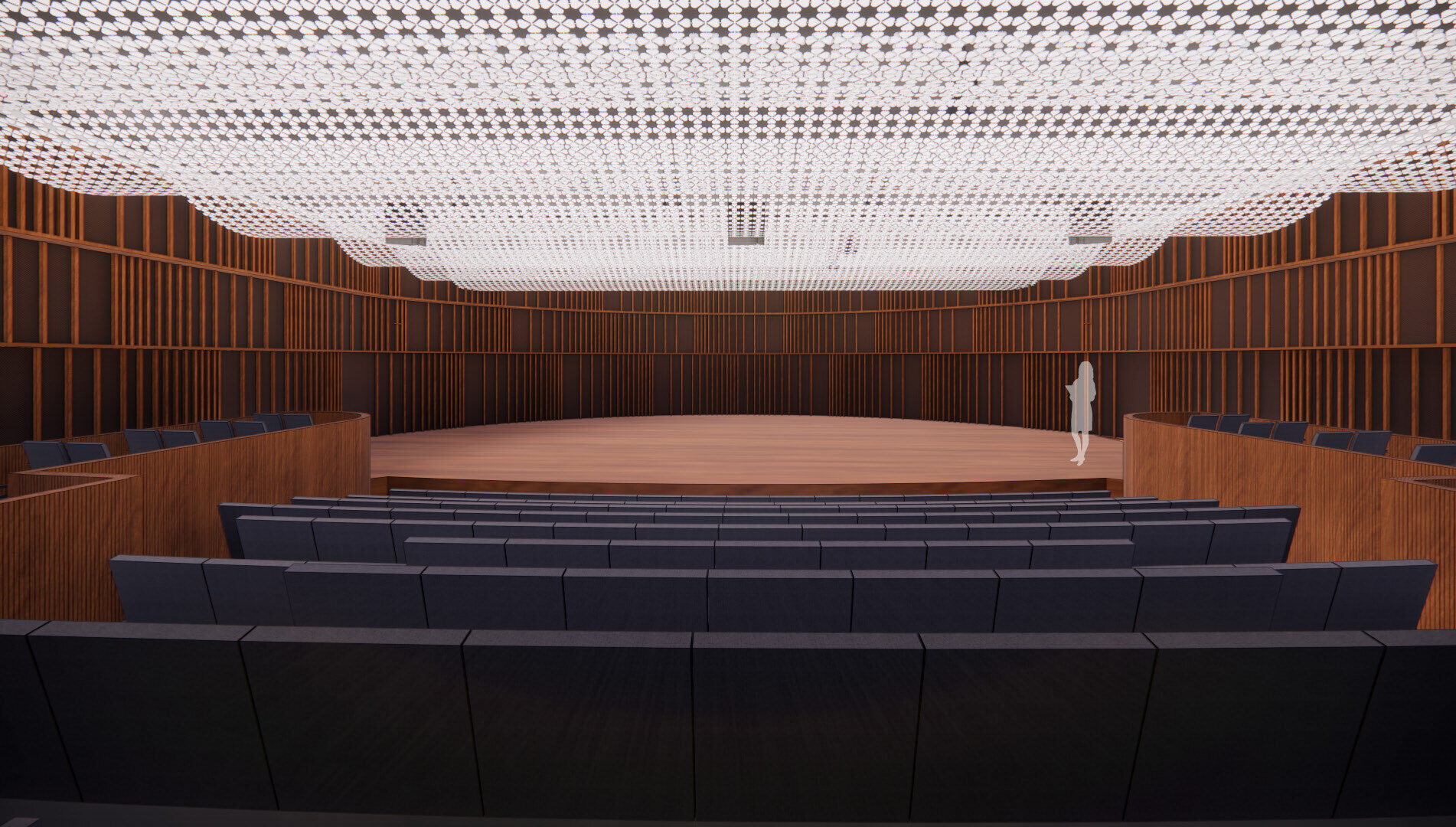 University of Arkansas Fine Arts Center, Concert Hall. Image render by Deborah Berke Partners.
