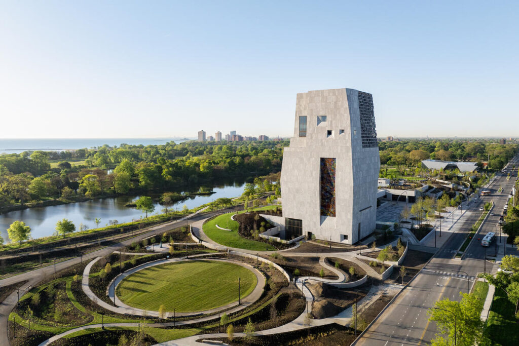 Exterior view of The Women's Garden at The Obama Presidential Center Museum