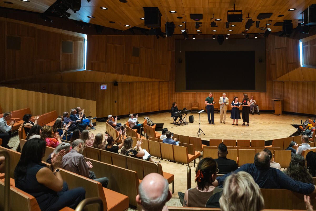 An audience at the Obama Presidential Center