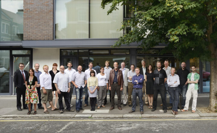 A group of Charcoalblue team members on the street.