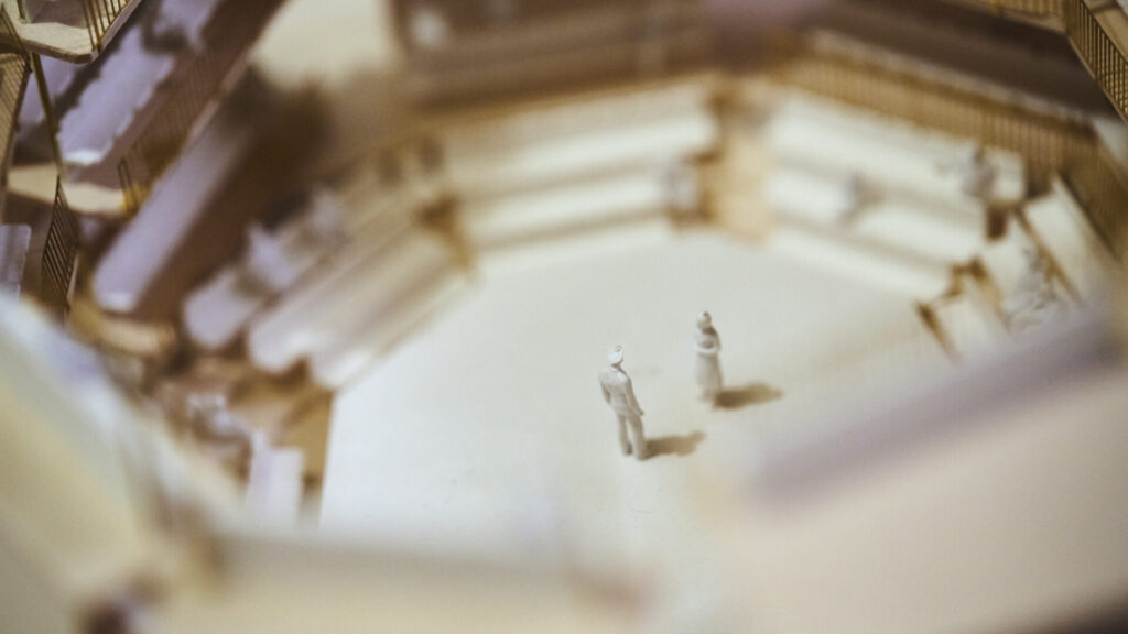 Close up of a theatre model.
