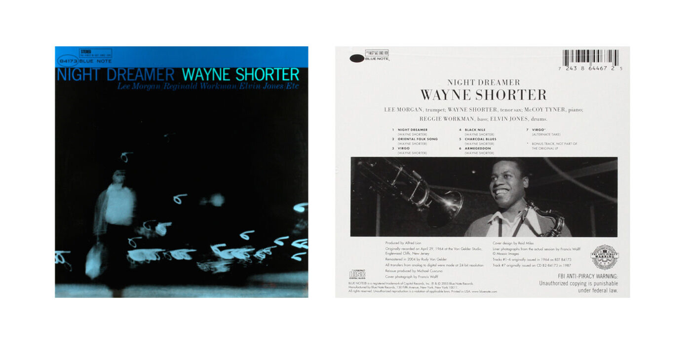 The cover of Wayne Shorter's Night Dreamer which included Charcoal Blues.